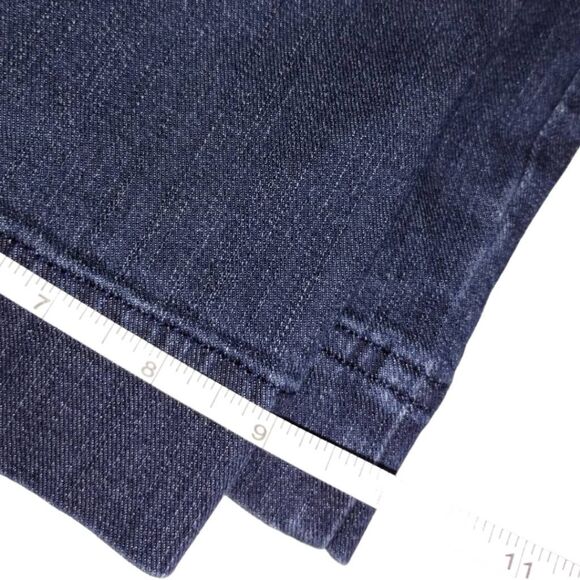 Soft Surroundings Womens Jeans Sz Medium Blue Denim Cropped Wide Leg Side Button - Picture 8 of 10